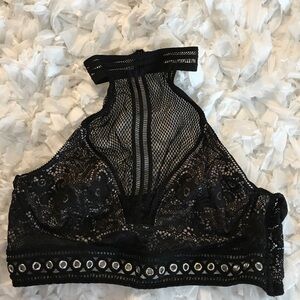 Victoria's Secret Black Lace Halter Bra